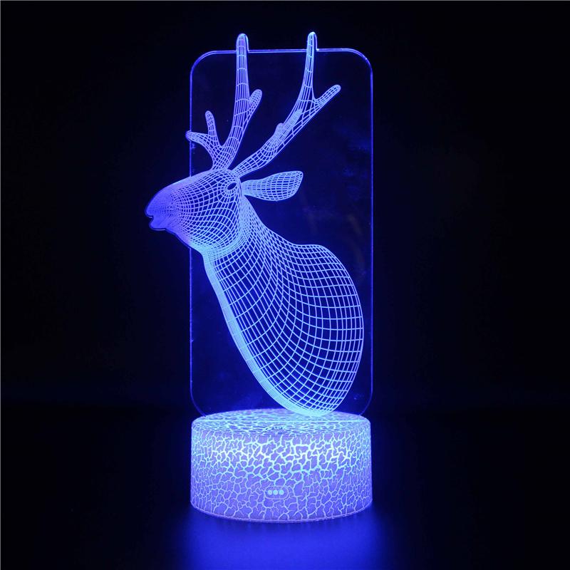 

Night Lights Deer Children Light Christmas Elk 3D Illusion Lamp Colorful Home Room Decor Novelty Lighting Xmas Birthday Gifts