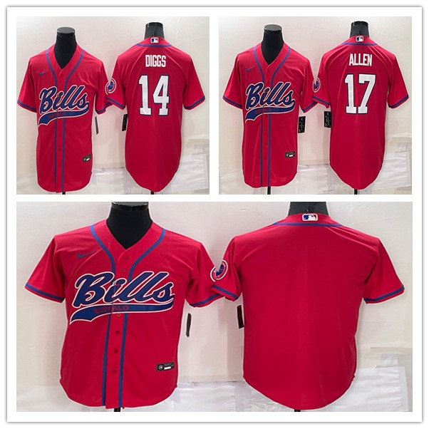 

Buffalo''Bills''MEN Stefon Diggs Josh Allen Red Cool Base Stitched Baseball Football Jersey, Custom name and number