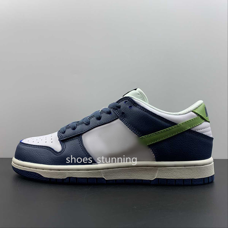 Mens Skateboard Shoes DUNks Low Premium Dark Blue GreyMean Green White Colorway Skateboarding Leisure Shoe Outdoor Sneakers Size 36-47.5