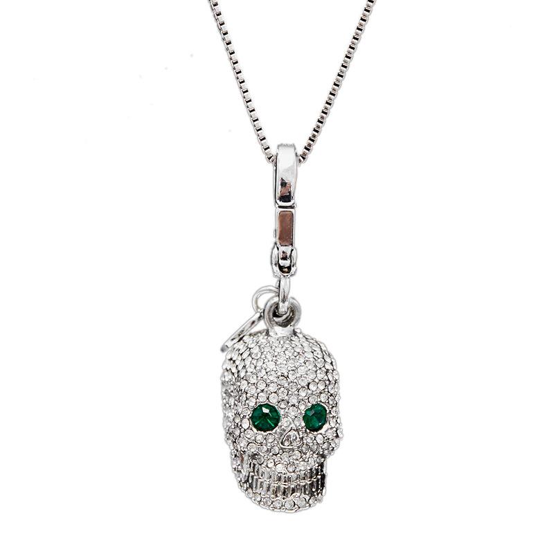 

Chains European And American Atmosphere Silver Skull Pendant Fashion -Jewelry Dark Wind Bag PendantChains