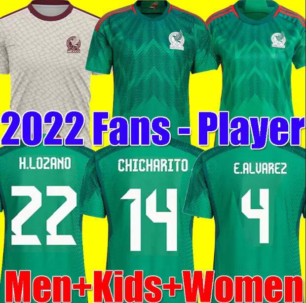 

2022 mexico home away soccer jerseys LOZANO CHICHARITO RAUL football kit shirt DOS SANTOS Camisetas de futbol ALVAREZ maillot foot men kids women set uniform, 22/23 home aldult