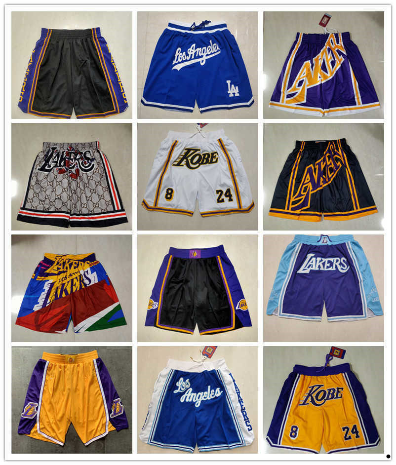 

Los Angeles''Lakers''men Throwback Basketball Shorts pocket purple yellow blue, Color