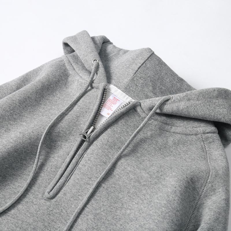 

Men' Hoodies & Sweatshirts Heavyweight Hooded Half Zipper Cotton Solid Color Fleece Thick Warm Casual Men And Women Simple Sport Pullovers, Sw211022 blue gray
