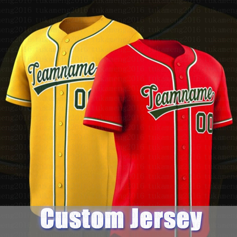 

2022 DIY Embroidered Or printing Custom Baseball Jersey Button Down Shirts Personalize Stitched Name and Number for Men