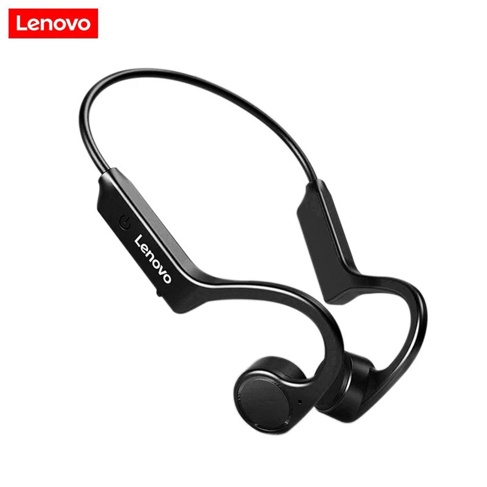 

Lenovo X4 Bone Conduction Bluetooth Headphone Sports Earphone Waterproof Wireless Headset with Mic Ear-hook TWS Bass Hifi Stereo, Black