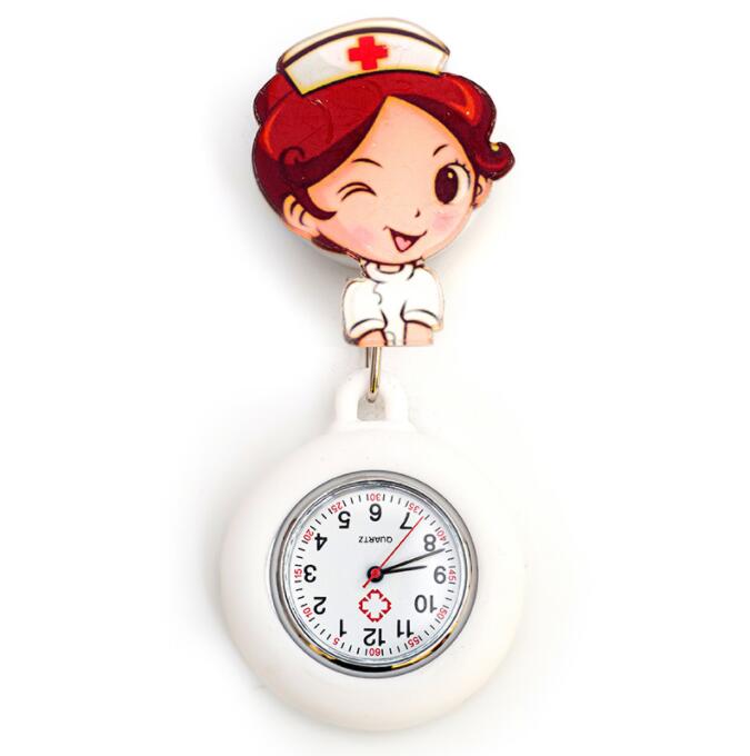 

Lovely cartoon models nurse doctor Retractable silicone pocket watches colourful gift for hospital medical women mens, Leave a message about pattern