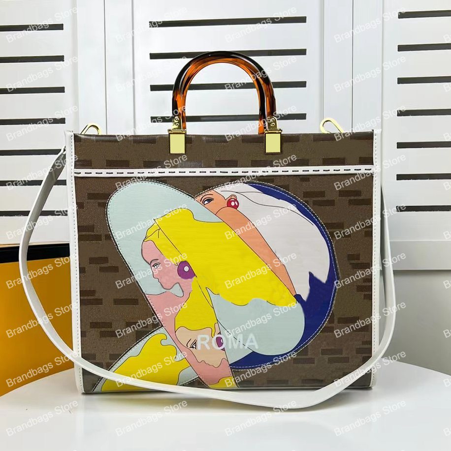 

Sunshine Tote Bags Totes Bag Handbags Women Fashion Leather High Quality Strap Lady Classic Shopping Bags Flower New Style, Fst06 35 x 31 x 17cm