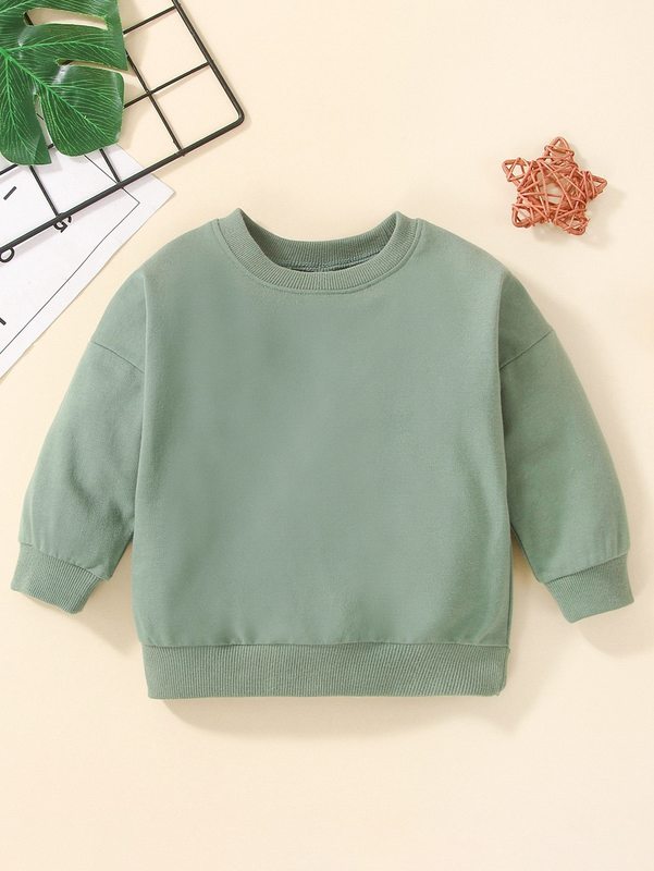 

Baby Drop Shoulder Solid Sweatshirt SHE, Mint green