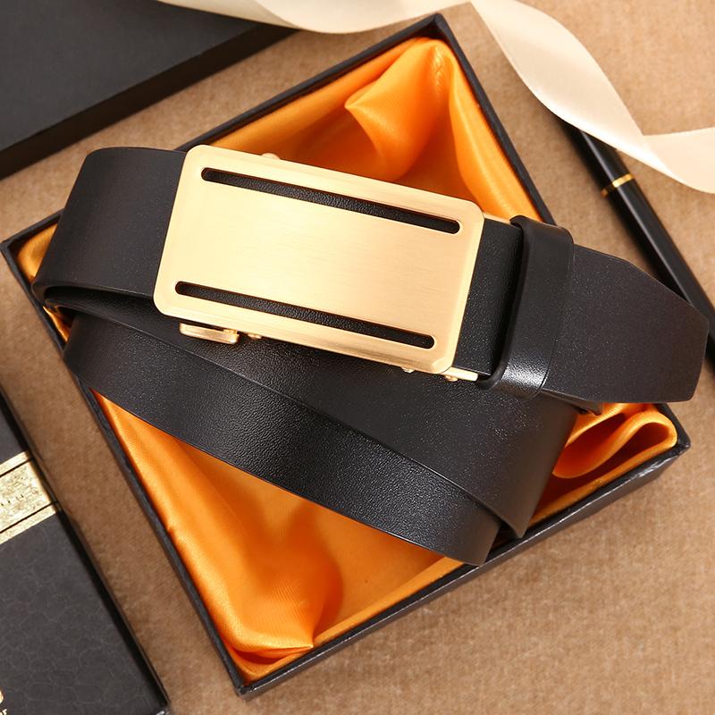 

Belts Men Belt Genuine Leather Luxury Jeans Automatic Buckle Busines High Quality Male Waistband Fashion Designer For MenBelts, Black