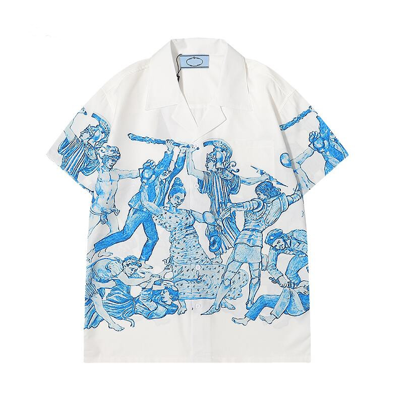 

mens designer shirts casablanc Hawaii Shirts dress shirt printing pattern camicia unisex button up hemd, 01