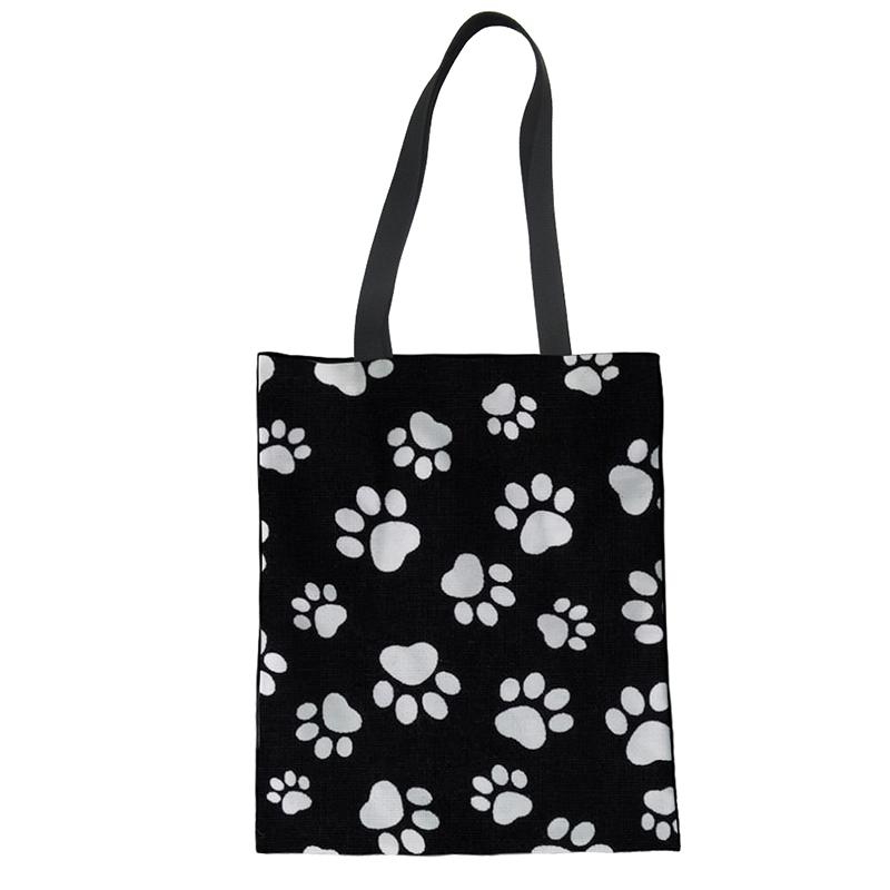

Evening Bags Animal Footprints Cute Printing Women Handbags Canvas Tote 3D Images Pattern For Ladies Eco Friendly Shopping Bag, Ha0805z22