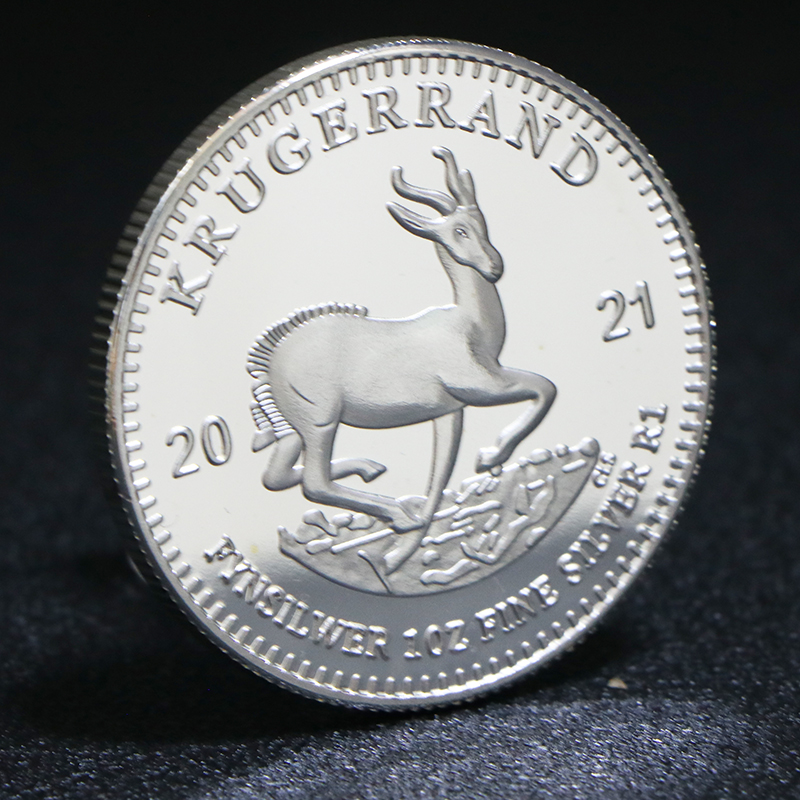 10pcs Non Magnetic Craft 2021 South Africa 1oz Silver Krugerrand Coin Africa Animal Replica Commemorative Coins-image-751788949