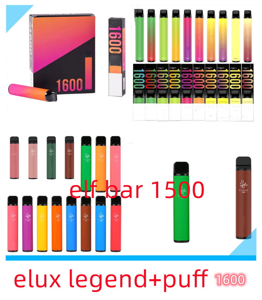 

Disposable E cigarettes XXL 1600 puff 1600 48 color electronic prefilled elux legends elves bar 1500 puffs 4.8ml elfbar 1500