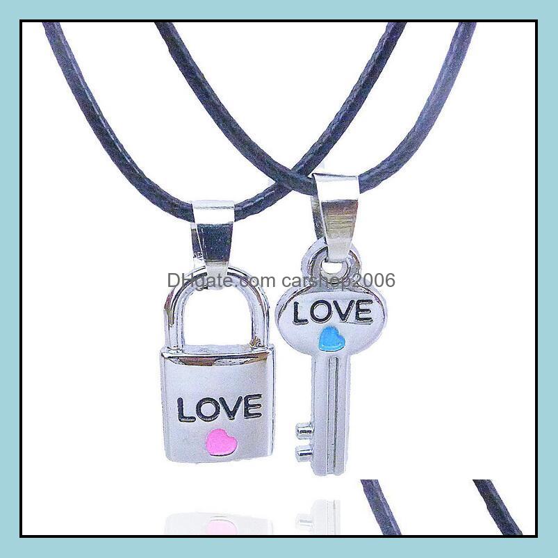 

Pendant Necklaces Pendants Jewelry Couple Necklace Real Lover Pu Chain For Women Girl Fashion Wholesale Drop Delivery 2021 1Zkvr