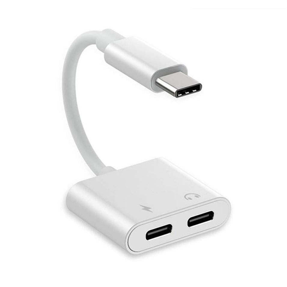

2 in 1 USB C Adapter Audio and Charger Splitter 3A Fast charging and DAC HIFI music 1 Type C Male to 2 Type-C female port for Pixe239y
