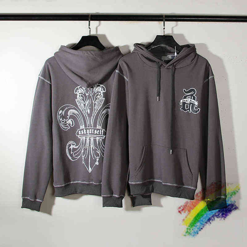 

Askyurself Hoodie Men Women Vintage Sanskrit Print Askyurself Los Angeles Pullover Hooded