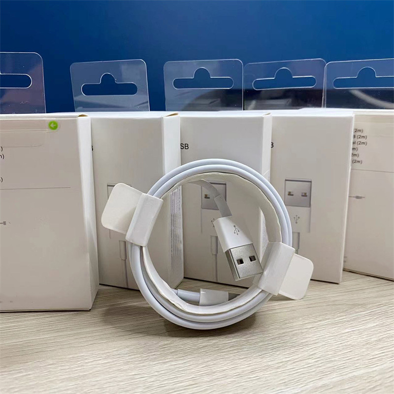 

Cell Phone Cables High Quality Charging Cable 1M 2M USB Charger Cable Data Transfer Fast Charge for iPhone 6 7 8 X 11 12 13 pro max with box, White