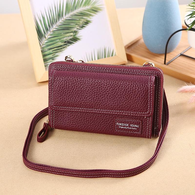 

Evening Bags Ladies Long Wallets Women Shoulder Messenger Bag Coin Purse For Female Leather Crossbody Wallet Handbags Bolsas Femininas, Brown