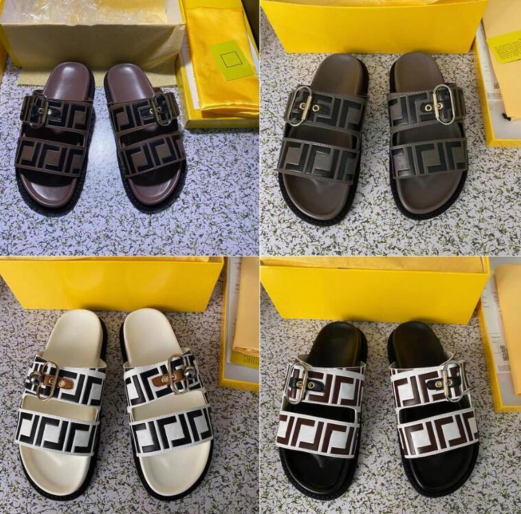 

2022 Fashion Women Men Sandal Luxury Designer Lady Gentlemen Colorful Canvas Letter Anatomic Leather slide 6 style Model 35-45