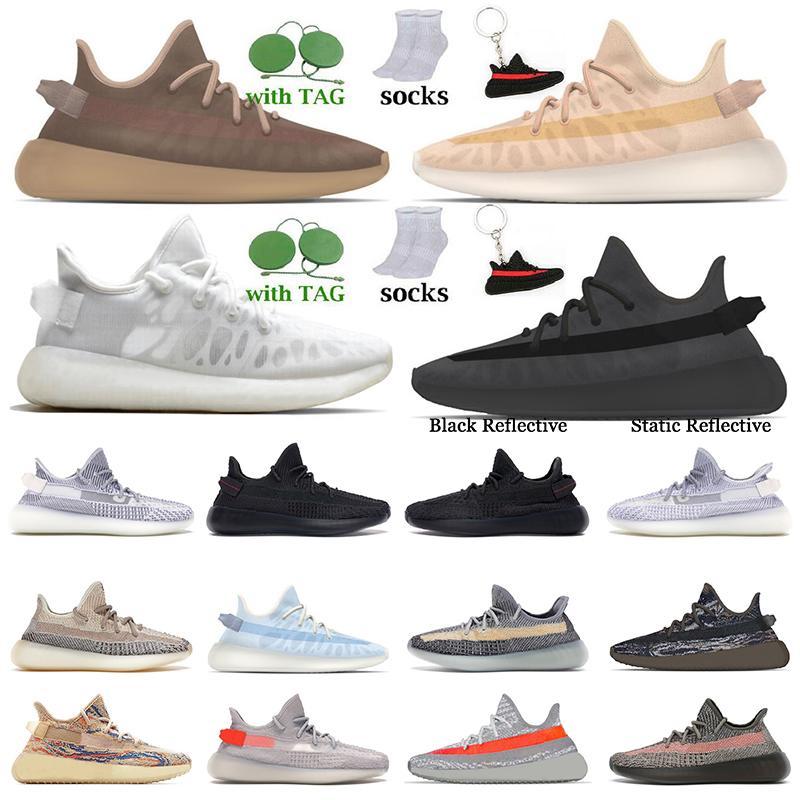 

Men Womens Adds Running Shoes MX Rock Oat V2 Mens Sneakers Beluga Reflective Mono Clay Ice Mis NLN''Yeezies''350''Yezzies''Boost v2 Kanyes, A14 static black 36-48