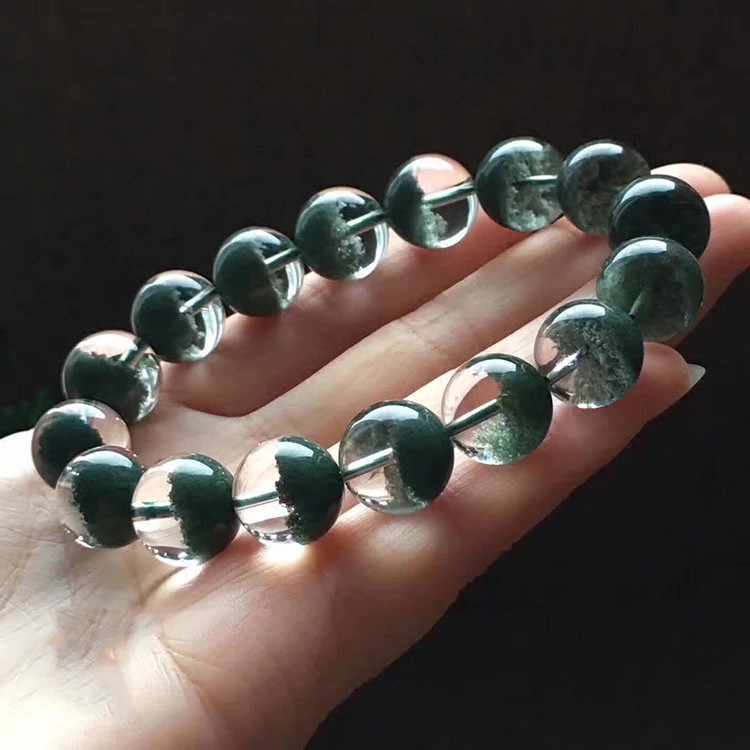 

Bracelet Natural Crystal Ghost Cornucopia Bracelet Green Men's and Women's Single Buddha Bead