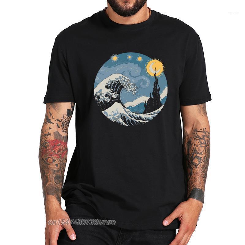 

Men's T-Shirts Starry Night T Shirt Oil Painting Texture Graphic Soft Sweat High Quality Tops Tee Eu Size, Black