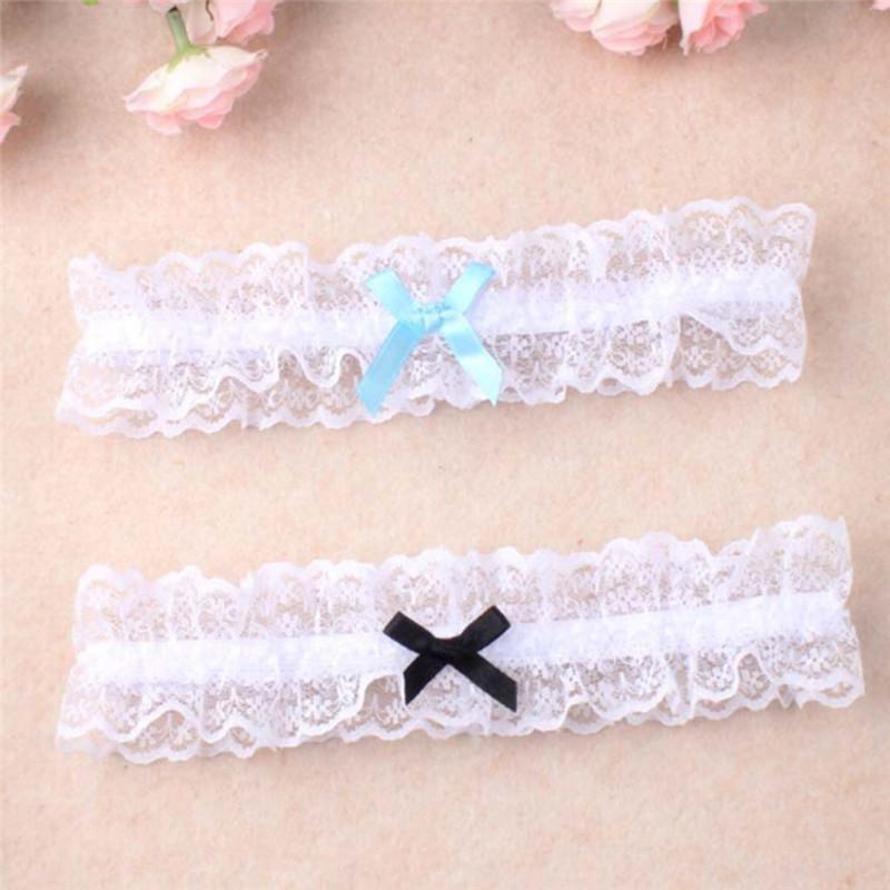 

Garters Women Girl Princess Cosplay Wedding Party Bridal Lace Floral Blue Leg Ring Loop Stocking Garter Belt WholesaleGarters, Bl