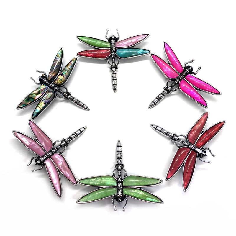 

Pins Brooches Abalone Shell Fashion Insect Brooch Clothes Accessories Dong Silver Dragonfly Female Suit Jewelry AccessoriesPins