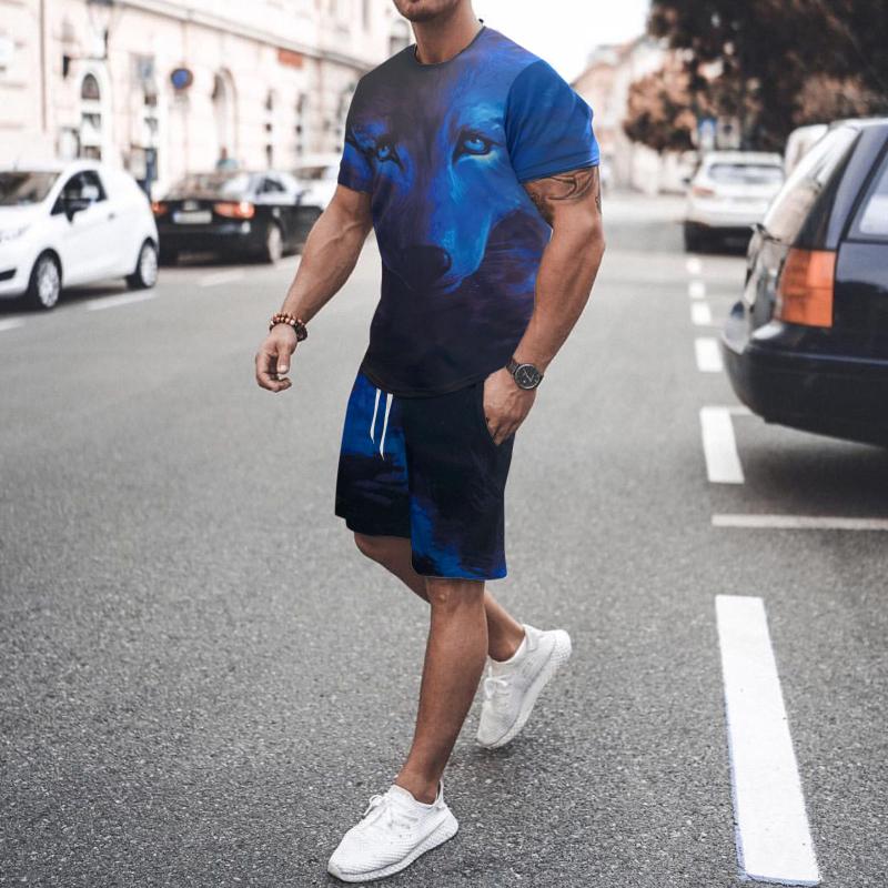 

Men's Tracksuits Suit Mens Fashion 3 Piece Dress Wool Costume Summer And Leisure Young Slim Suits Swim Men ShortMen's, Blue