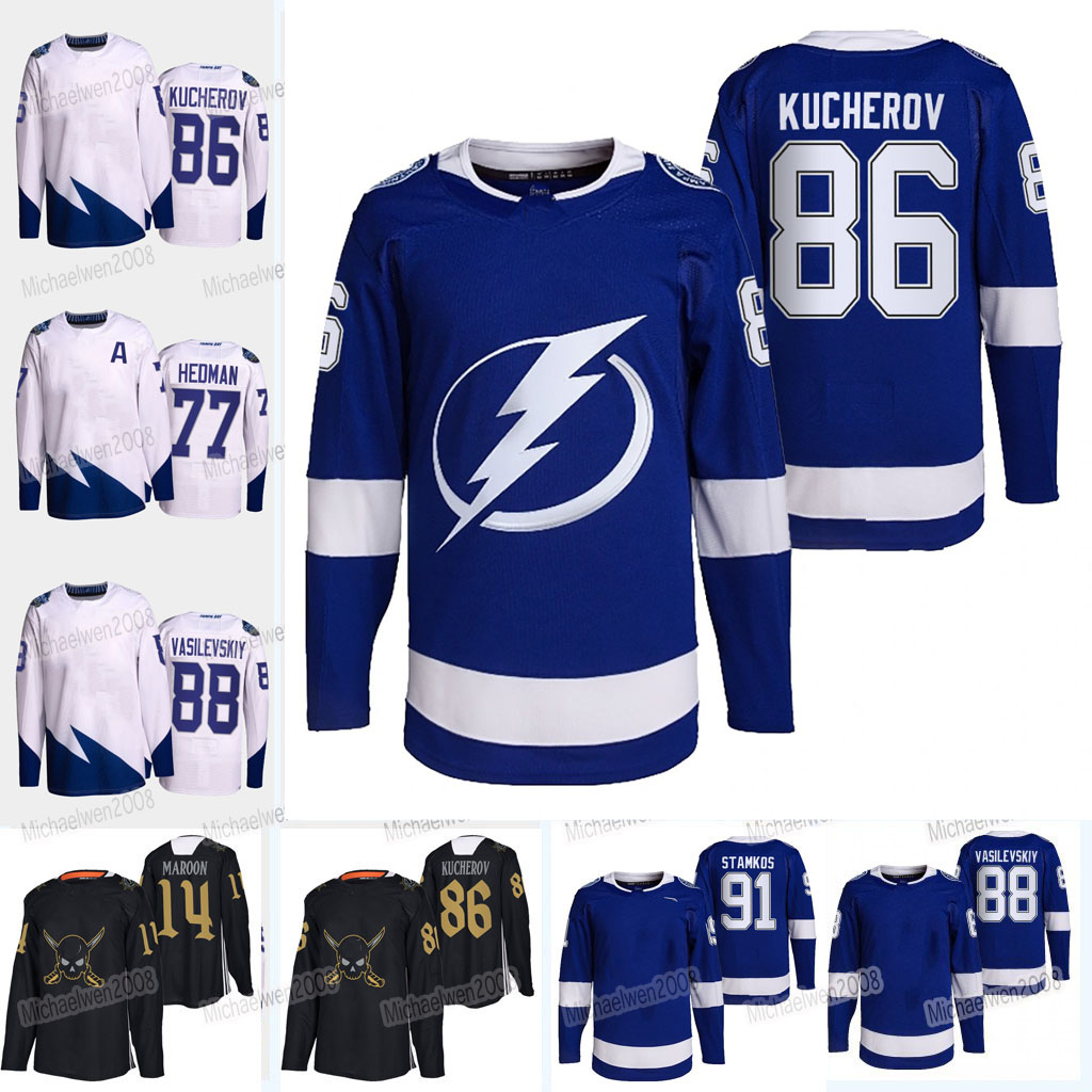 

86 Nikita Kucherov Tampa Bay Jersey Andrei Vasilevskiy Lightning Steven Stamkos Patrick Maroon Victor Hedman Ryan McDonagh Alex Killorn Ondrej Palat, Men