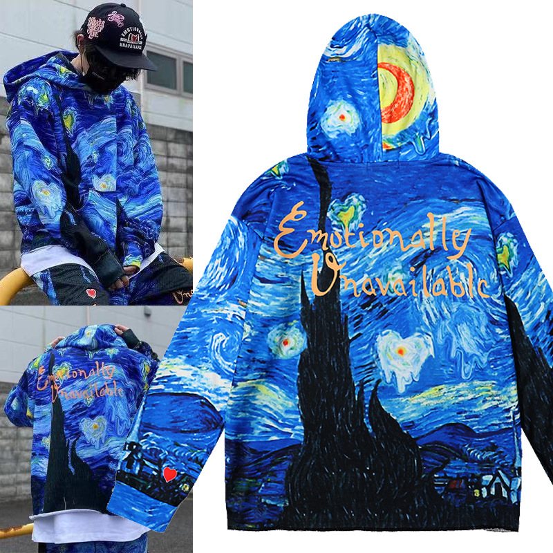 Sweat-shirts bleus hommes sweat à capuche pour femme vêtements pour hommes haute rue dessin animé impression 3D pull à capuche imprimé sweat M-XX