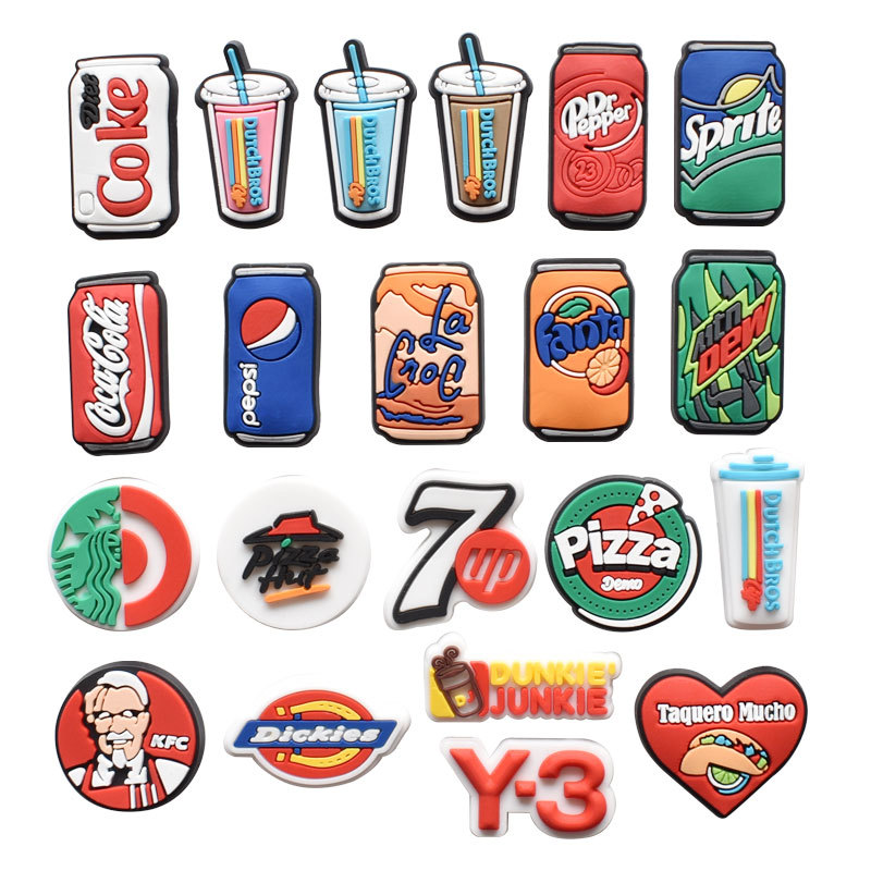 

Wholesale Drink Cups Soft Pvc Shoe Charm Accessories Decoration Buckcle for Clog Bracelet Wristband Party Gift Favors, Mixed colors