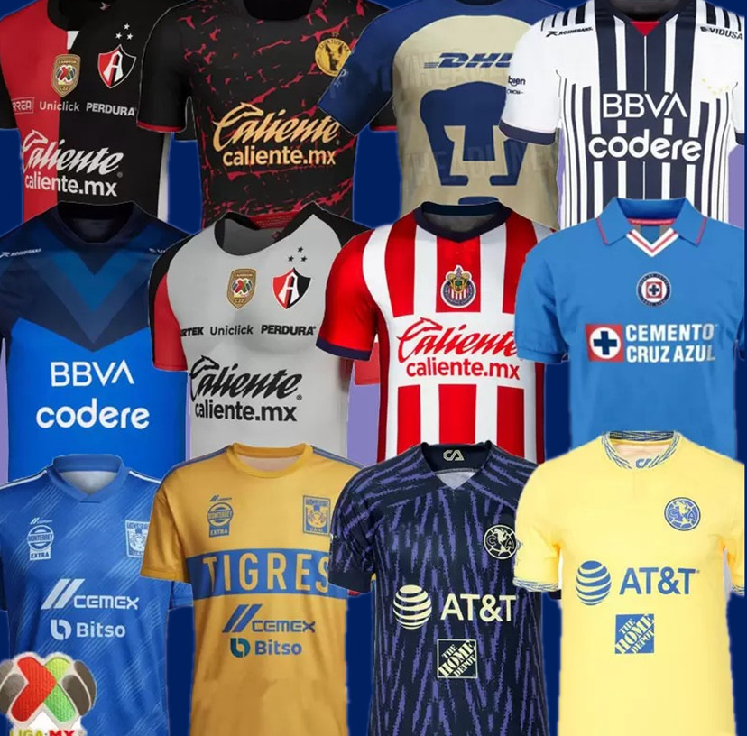 

21 22 23 Club America Soccer Jerseys 2022 2023 Atlas NAUL Tigres Chivas Guadalajara Xolos Tijuana Cruz Azul Home Away Third Necaxa Camisas de Futebol Football Shirts, Multi