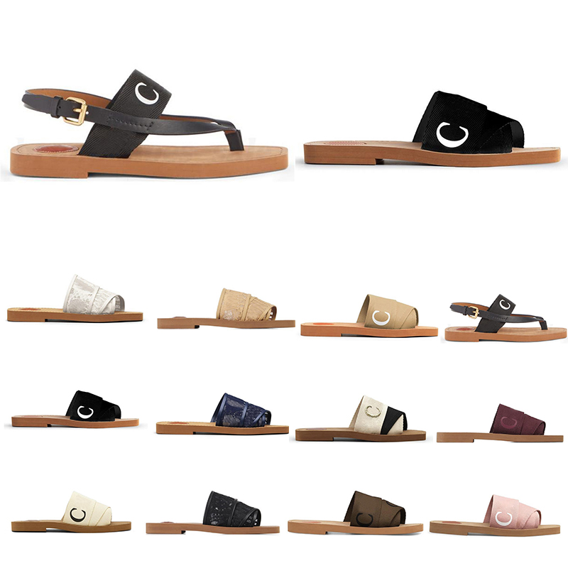 

Women Woody Slippers Summer Rubber Sandals Beach Sliders Scuffs Indoor Shoes Designer Canvas Cross Woven Outdoor Peep Toe Slipper Letter Stylies Shoes 012, Color#1
