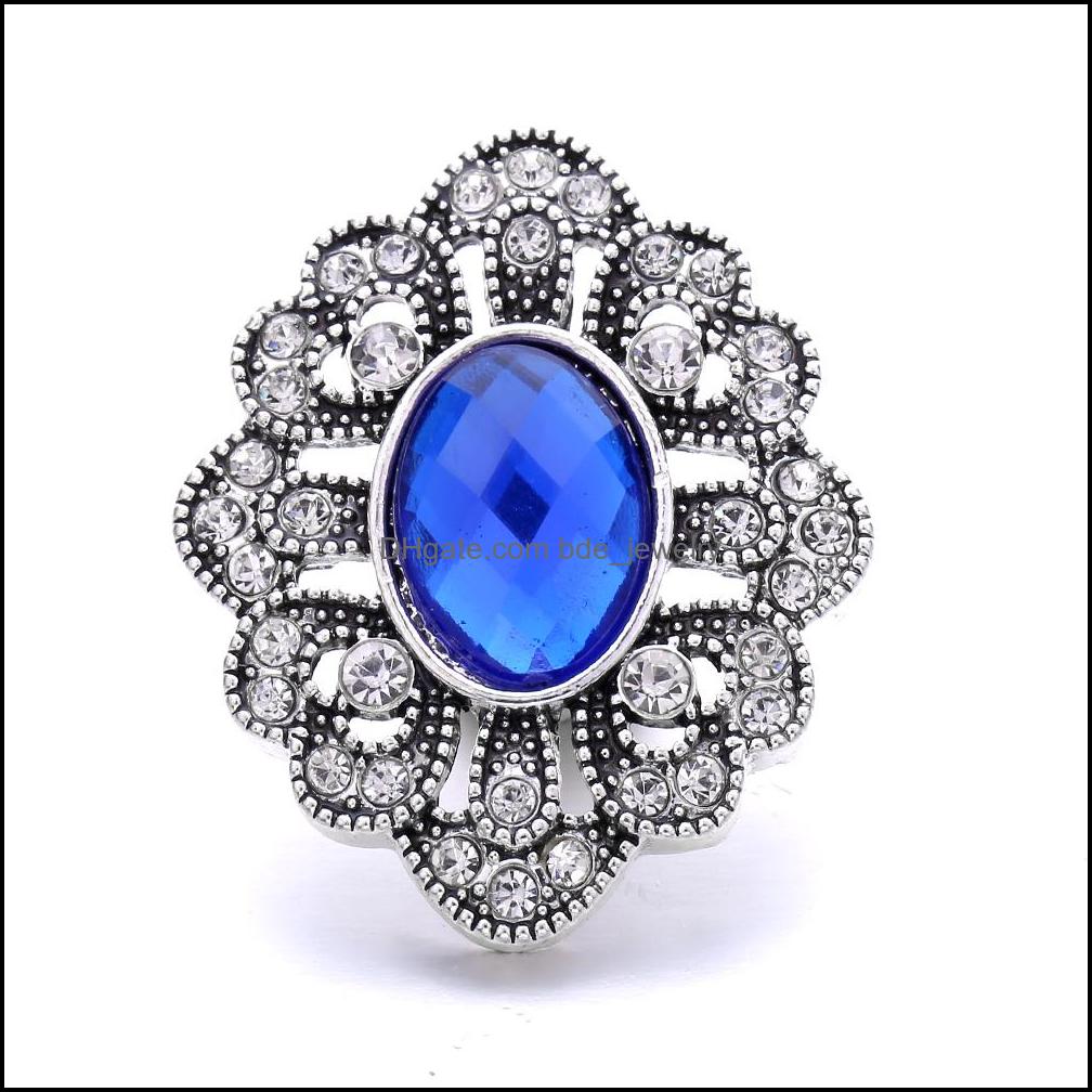 

Charms Luxurious Crystal Sier Color Snap Button Women Jewelry Findings Bright Rhinestone 18Mm Metal Snaps Buttons Diy Brac Bdejewelry Dh40W