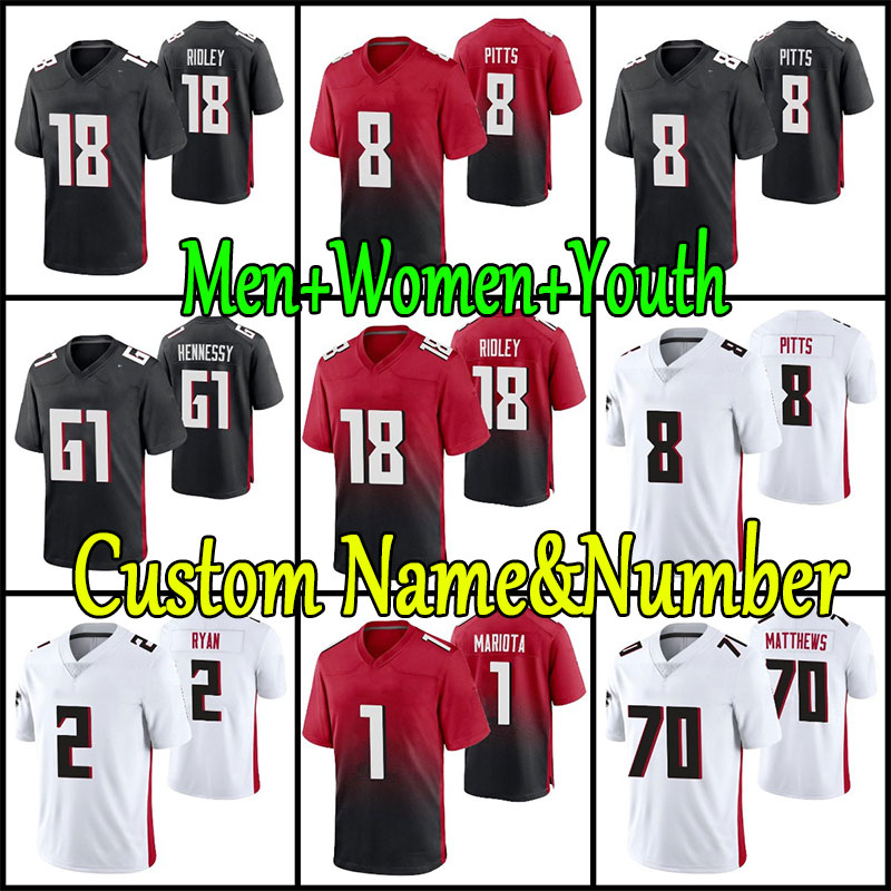 5 Drake London 9 Desmond Ridder Custom Men Women Kids Football Jersey 1 Marcus Mariota 8 Kyle Pitts 84 Cordarrelle Patterson 21 Deion Sanders Gra