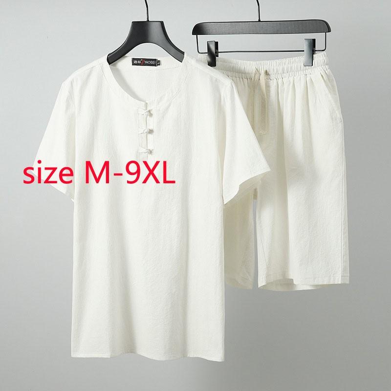 

Men's T-Shirts Arrival Fashion Summer Short Sleeve Shorts Cotton Super Large Loose Casual Thin Men Set T Shirt Plus Size -7XL 8XL 9XL
