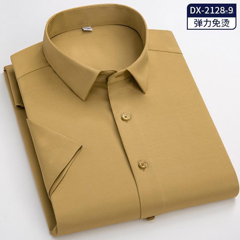

Men' Casual Shirts 2022 Men Shirt Short Sleeve Summer Busines Work Cloth Solid Color Soft Silk Feeling 4D Regular Fit Cool DA490, Dx-2128-11