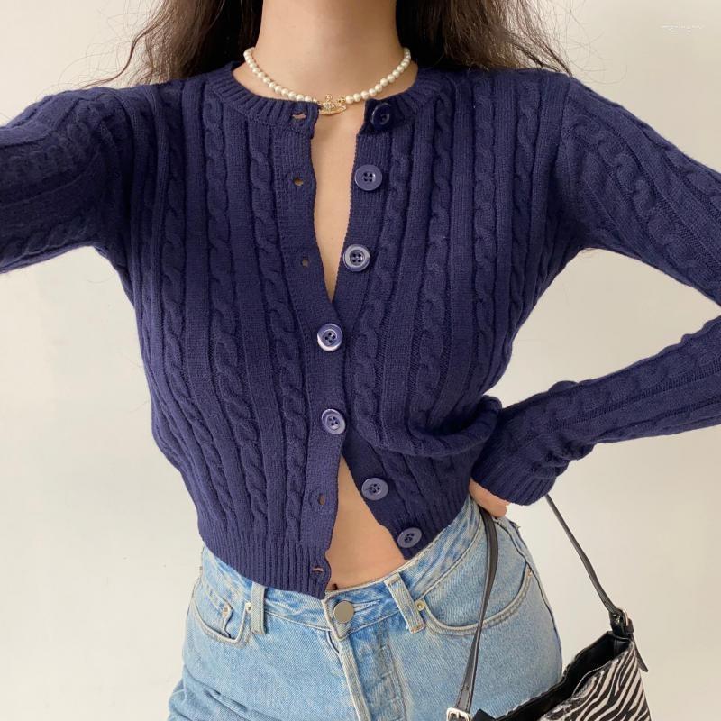 

Women's Knits & Tees Single Breasted O-Neck Skinny Autumn Korean Cardigan Long Sleeve Knitting Solid Casual Streetwear Sweater FemaleWomen's