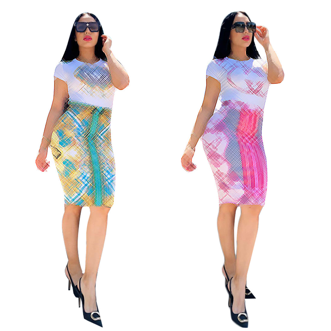 

Fashion Letter Print Tracksuits For Women Short Sleeve O-neck Top And Sports Short Skirts Casual Brand 2 Piece Skirt Sets J2677, White--v