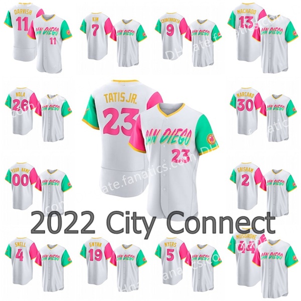 

San Diego 23 Fernando Tatis Jr. Padres City Connect Jersey Manny Machado Eric Hosmer Trent Grisham Ha-Seong Kim Luke Voit Austin Nola Tony Gwynn Joe Musgrove, For womens