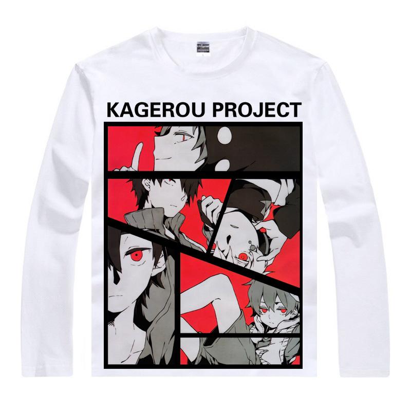 

Men' T-Shirts Kagerou Project Multi-style Long Sleeve Shirts Kagero Purojekuto Heat Haze Mekakucity Actors Kido Cosplay ShirtMen, Style 4