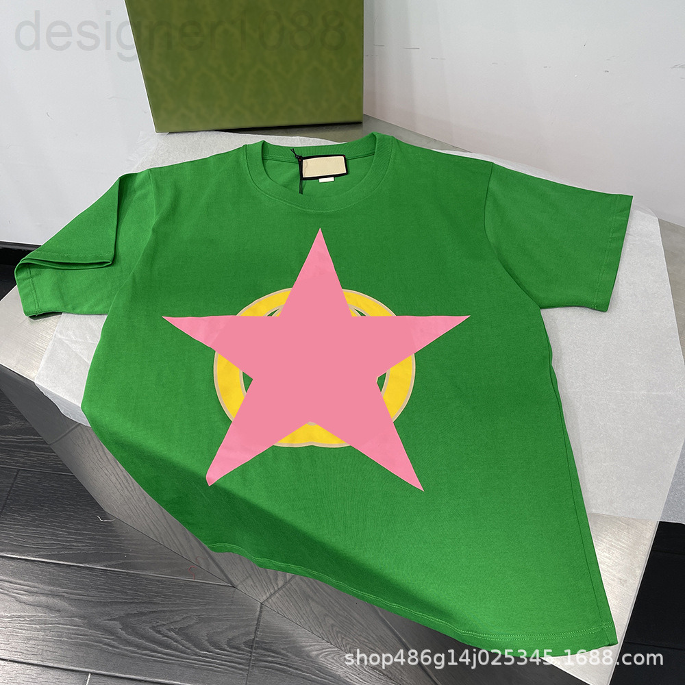 

Men' T-Shirts designer [Correct version]G family spring and summer classic interlocking double g pattern short sleeve blue green t-shirts for men women GCLI, 2# packing bag