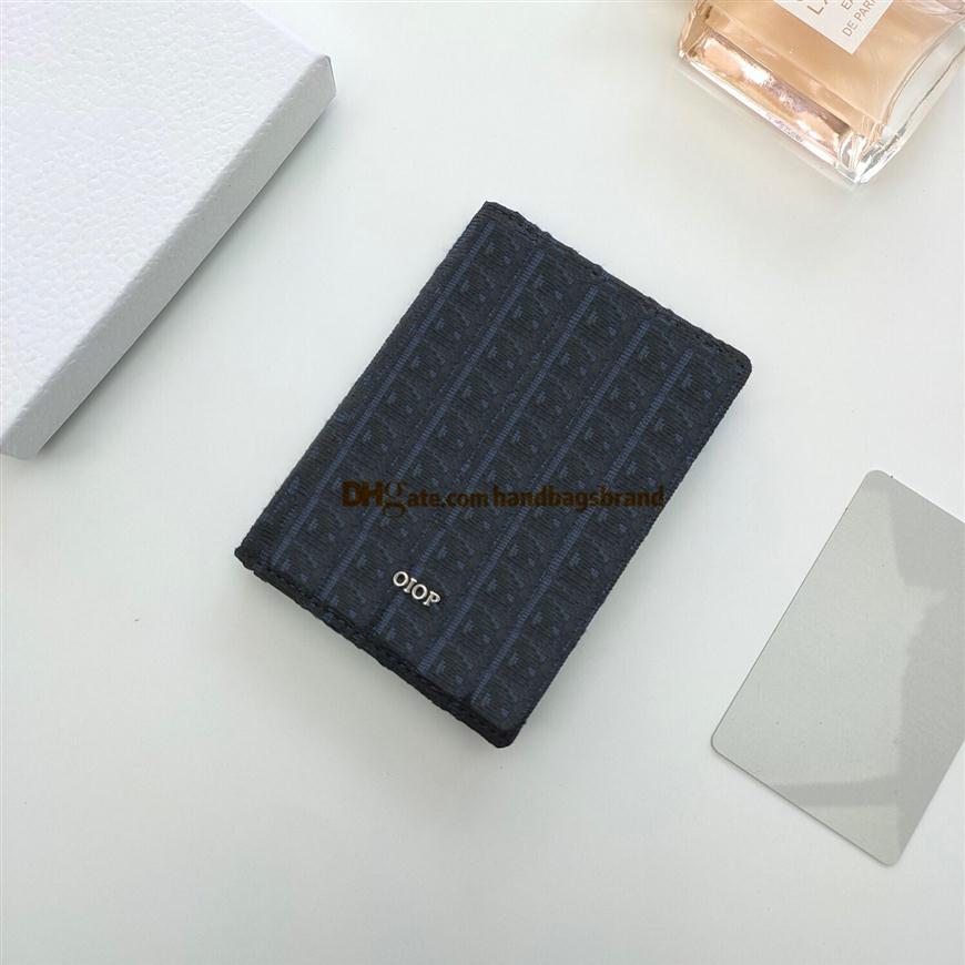 

Oblique famous printing embroidery cardholder women D card holders designer leather canvas luxury printing retro wallet Mini Bank 256n