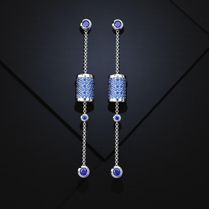 

Dangle & Chandelier Sterling Silver Diamond Drop Earrings For Women Cute/Romantic Castle Jewelry Colorful Fairy Tales Wedding WomenDangle