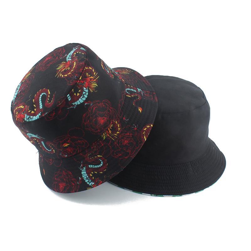 Bérets mode coréenne Harajuku chapeau seau réversible chapeaux hommes imprimer Hip Hop casquettes femmes pêche pêcheur chapeaubérets béretsbérets