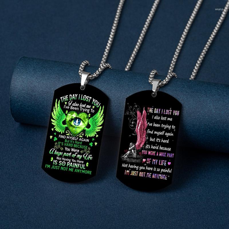 

Pendant Necklaces DAY I LOST YOU ALSO ME Memorial Necklace Stainless Steel Custom Jewelry Gifts For Women Men FriendsPendant