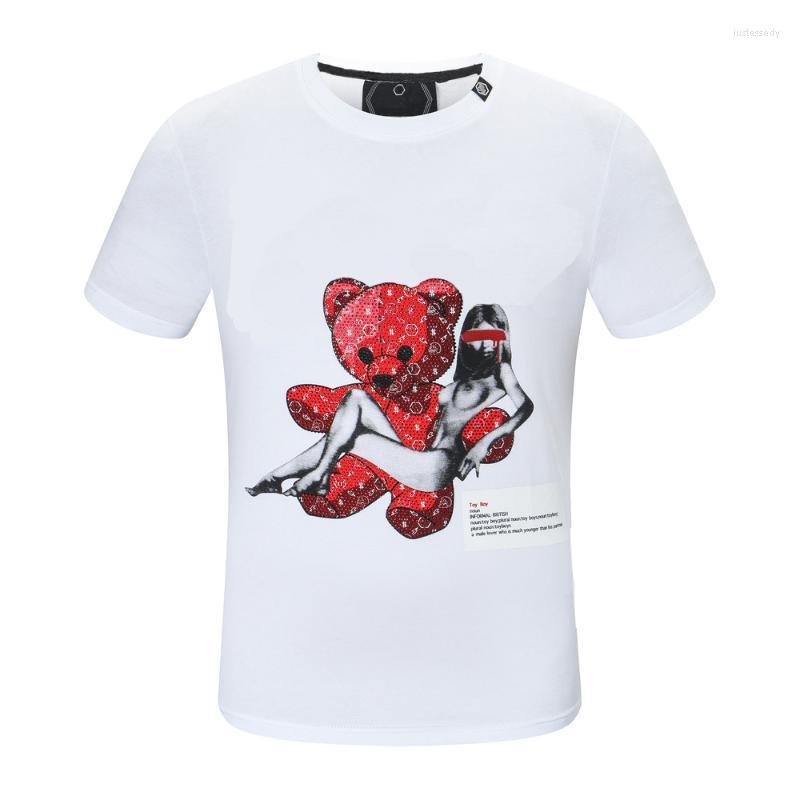 

Men's T-Shirts -Brand Summer Style Short Sleeve Top Tees Men Teddy Bear T Shirt PP Casual Cotton T-shirt White Black Party Men's TopsMen