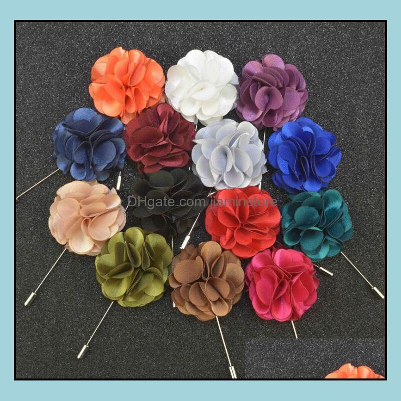 

Fashion Men Suits Plug-In Long Brooch Handmade Boutonniere Stick Pin Mens Accessories Color Butyl Cloth Cor Drop Delivery 2021 Pins Brooche