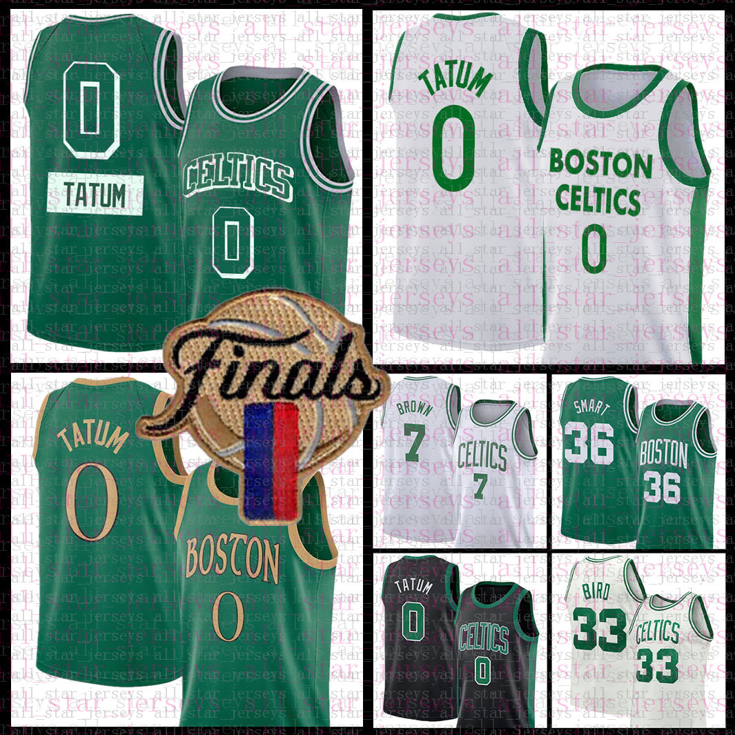 

Bostons Celtices Basketball Jerseys 7 36 Jayson Tatum Larry Bird 2022 New Patch 0 33 Jaylen Brown Marcus Smart White, Jersey